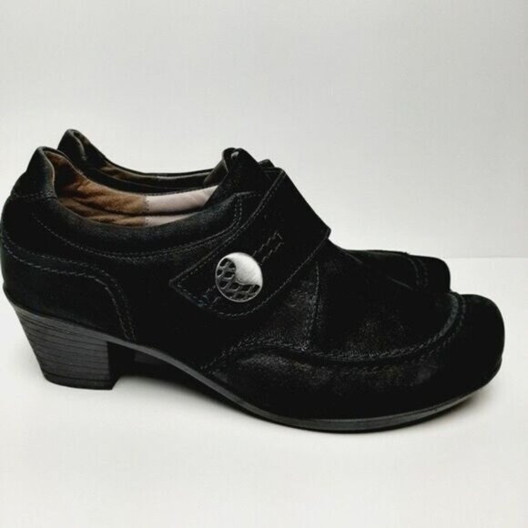 GABOR Suede Leather Shoe Ankle Booties Black Sz 6 - Picture 3 of 14